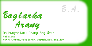 boglarka arany business card