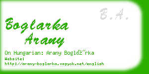 boglarka arany business card